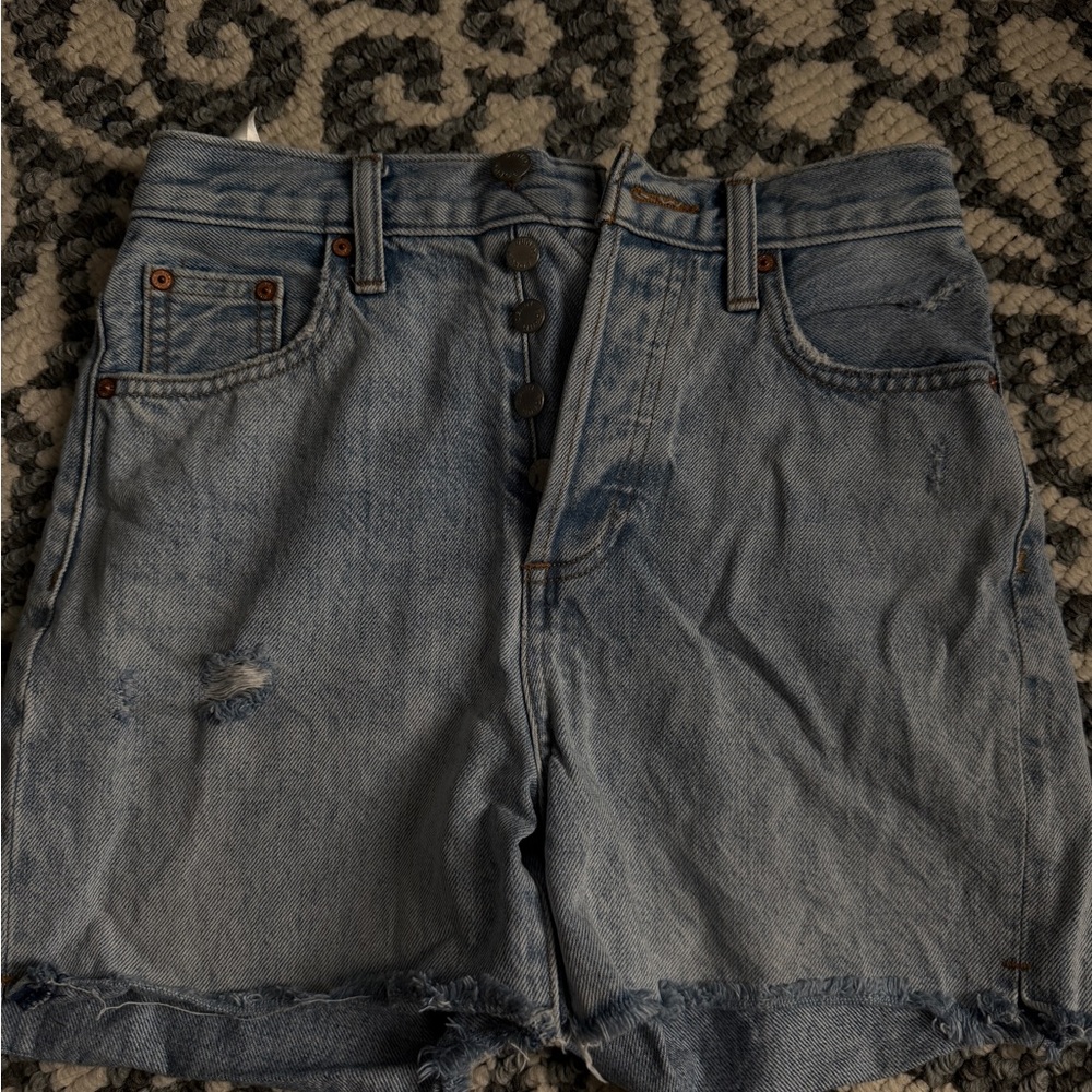 Denim Forum Blue Mid Thigh Shorts